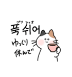 3匹のねこと韓国語2（個別スタンプ：16）