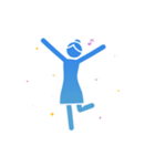 動くピクトグラム 4 ブルー版 敬語 挨拶（個別スタンプ：2）