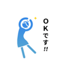 動くピクトグラム 4 ブルー版 敬語 挨拶（個別スタンプ：6）