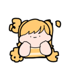 ラグビーすきな女の子（黄色）（個別スタンプ：4）
