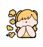 ラグビーすきな女の子（黄色）（個別スタンプ：5）