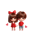 赤いお洋服のラブラブカップル❤︎（個別スタンプ：30）