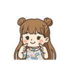 リン アニメーション ハーフアップ（個別スタンプ：1）