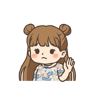 リン アニメーション ハーフアップ（個別スタンプ：5）