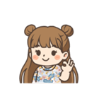 リン アニメーション ハーフアップ（個別スタンプ：12）