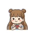 リン アニメーション ハーフアップ（個別スタンプ：14）
