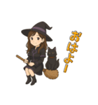 魔女っ子の猫LIFE（個別スタンプ：1）