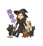 魔女っ子の猫LIFE（個別スタンプ：3）