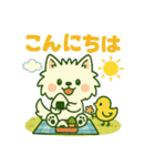 しろいぬ キャンプ（個別スタンプ：10）