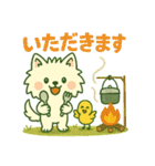 しろいぬ キャンプ（個別スタンプ：15）