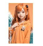 甘い帽子T甘えん坊の彼女（個別スタンプ：14）