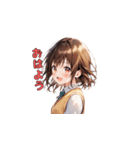 青春スマイル制服ガールズ（個別スタンプ：5）