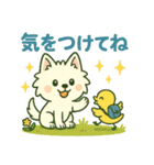 しろいぬ 毎日使える 日常スタンプ（個別スタンプ：15）
