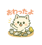 しろいぬ 毎日使える 日常スタンプ（個別スタンプ：19）