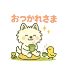 しろいぬ 毎日使える 日常スタンプ（個別スタンプ：22）
