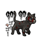 アンデッド動く⚰️ゾンビ黒猫（個別スタンプ：2）