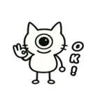 まんまる一つ目猫のスタンプ（個別スタンプ：8）