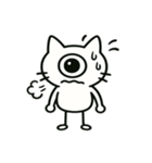 まんまる一つ目猫のスタンプ（個別スタンプ：24）