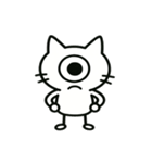 まんまる一つ目猫のスタンプ（個別スタンプ：35）