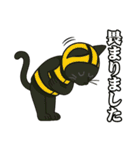 ハチの衣装を着た黒猫のスタンプ（個別スタンプ：3）