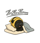 ハチの衣装を着た黒猫のスタンプ（個別スタンプ：14）