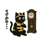 ハチの衣装を着た黒猫のスタンプ（個別スタンプ：18）
