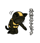 ハチの衣装を着た黒猫のスタンプ（個別スタンプ：25）