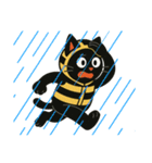 ハチの衣装を着た黒猫のスタンプ（個別スタンプ：39）