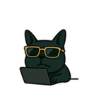 クールすぎる黒犬スタンプ その1（個別スタンプ：18）