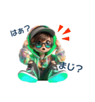 ネオンカラー 緑boyの日常（個別スタンプ：13）