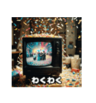表情たっぷり古いデスクトップパソコン（個別スタンプ：20）