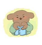 茶色い犬と白い犬のスタンプ（個別スタンプ：1）