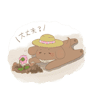 茶色い犬と白い犬のスタンプ（個別スタンプ：21）