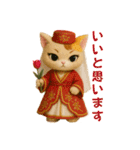 おしゃれなねこさん♡ふんわり挨拶（個別スタンプ：18）