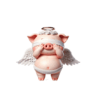 天使ピンクブタ お金がない（個別スタンプ：9）