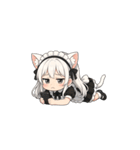 猫耳メイドスタンプ(ちびキャラ)（個別スタンプ：15）