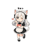 猫耳メイドスタンプ(ちびキャラ)（個別スタンプ：20）