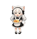 猫耳メイドスタンプ(ちびキャラ)（個別スタンプ：25）