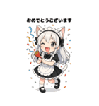 猫耳メイドスタンプ(ちびキャラ)（個別スタンプ：35）
