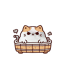 お風呂猫 どうしたらいいかわからない,（個別スタンプ：19）