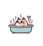 お風呂猫 どうしたらいいかわからない,（個別スタンプ：21）