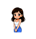 私の小さな彼女（言葉がない）-日常使い 2（個別スタンプ：5）