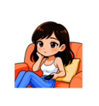 私の小さな彼女（言葉がない）-日常使い 2（個別スタンプ：17）