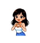 私の小さな彼女（言葉がない）-日常使い 2（個別スタンプ：25）