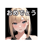 金髪銀眼女子（個別スタンプ：37）