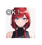 赤髪青眼女子（個別スタンプ：9）