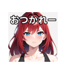 赤髪青眼女子（個別スタンプ：35）