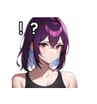 紫髪赤眼女子（個別スタンプ：17）