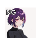 紫髪赤眼女子（個別スタンプ：25）