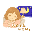 ボブウェーブへアの女の子（個別スタンプ：2）